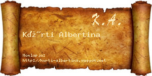 Kürti Albertina névjegykártya